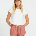 Road Trippin Elastic Waist Shorts - Dark Coral - Dark Coral