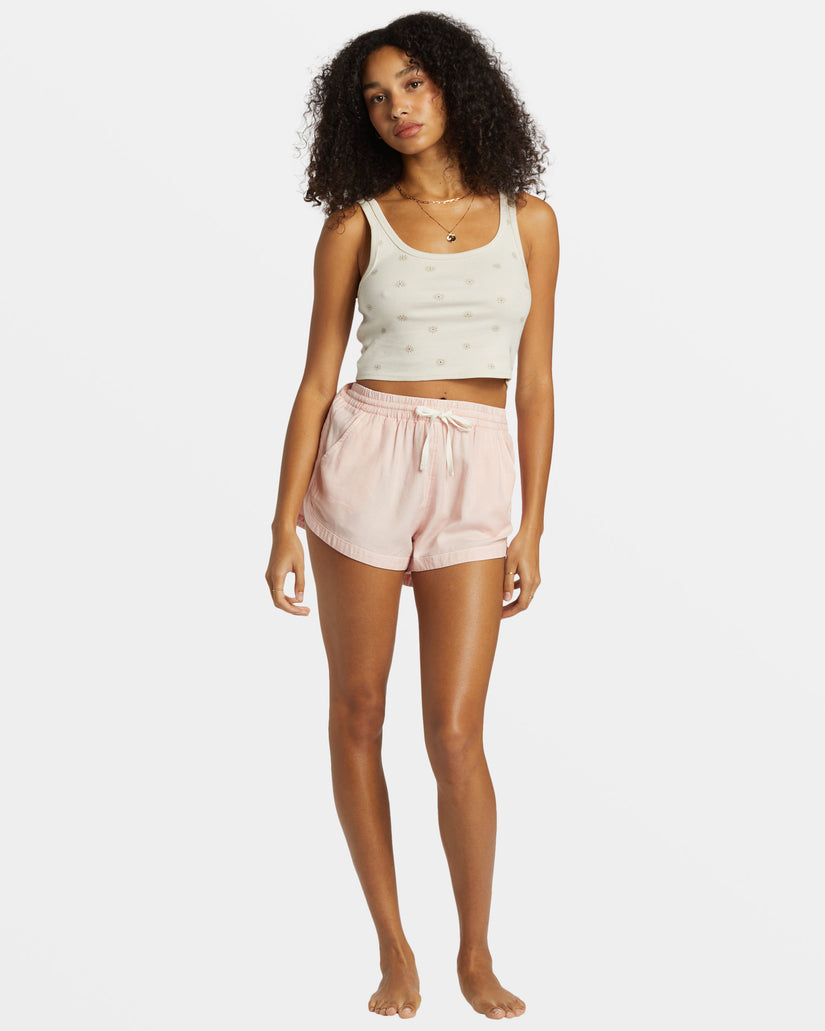 Road Trippin Elastic Waist Shorts - Feelin Peachy