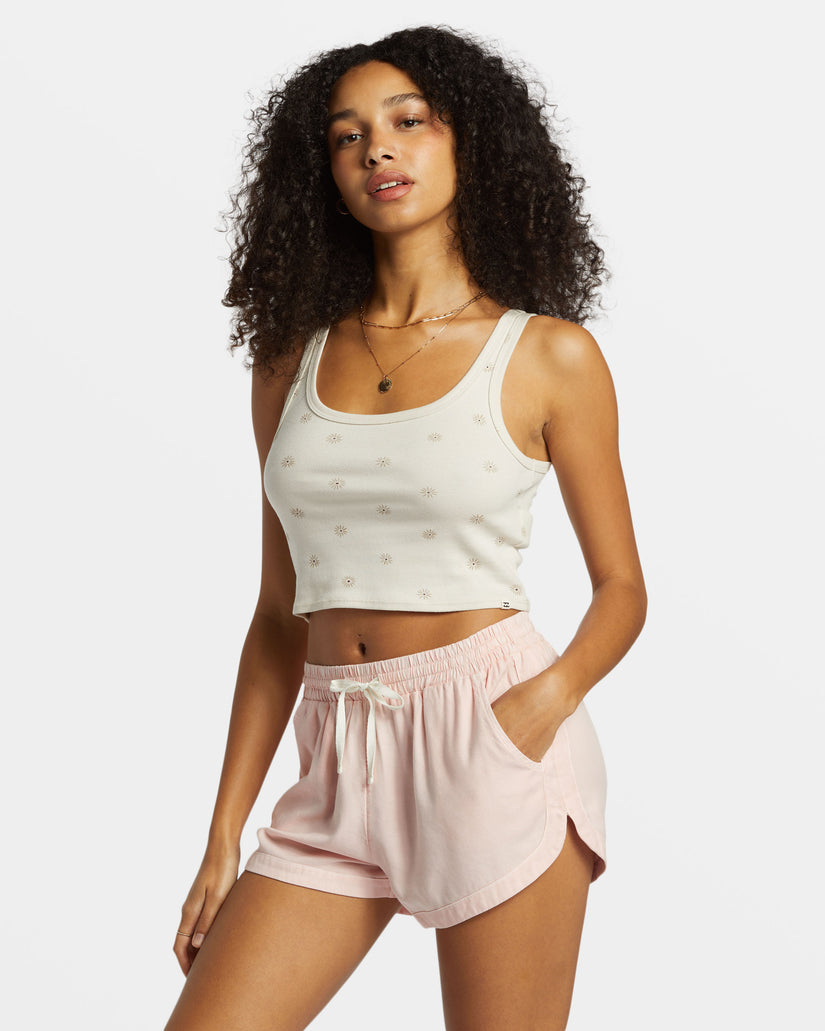 Road Trippin Elastic Waist Shorts - Feelin Peachy