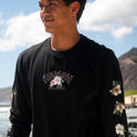 Hawaii Crew Neck Long Sleeve T-Shirt - Black