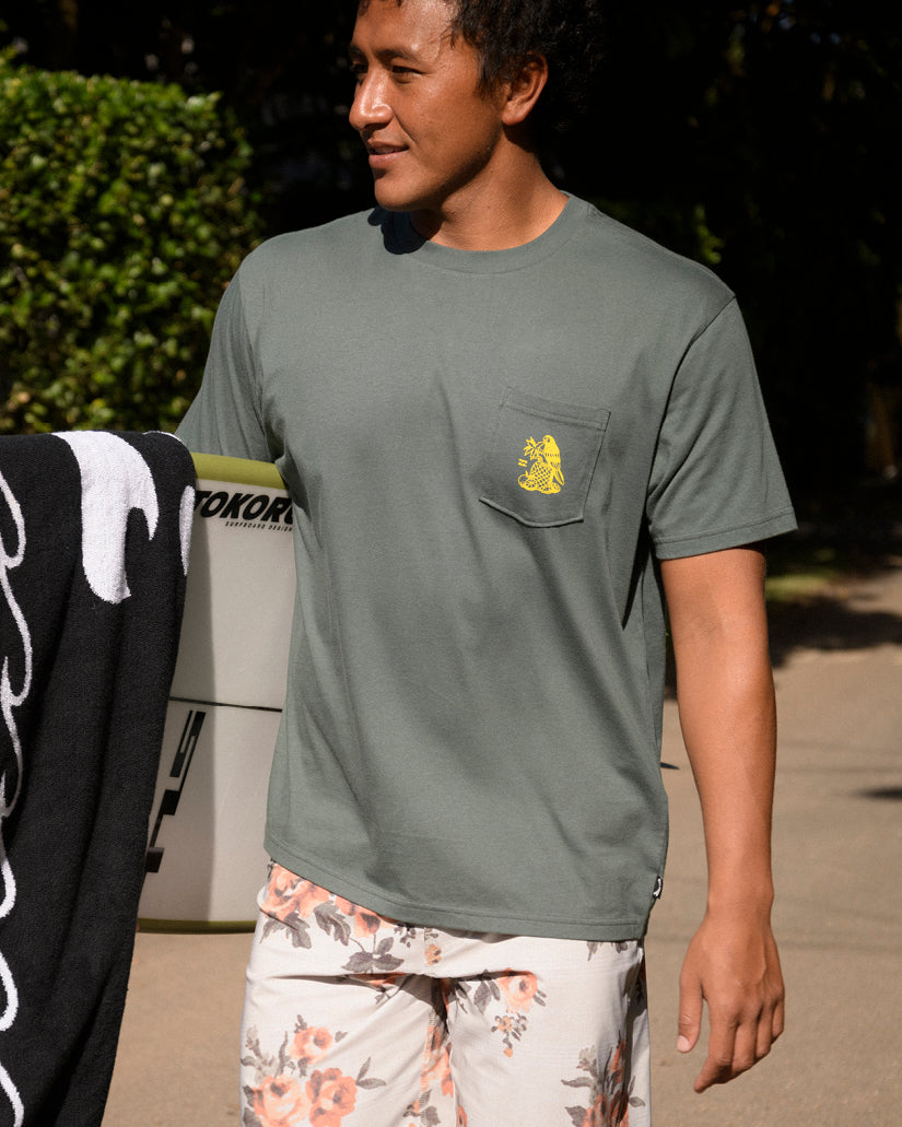 Tropicales Pocket T-Shirt - Slate Green