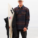 Offshore Jacquard Flannel Long Sleeve Shirt - Dusty Navy