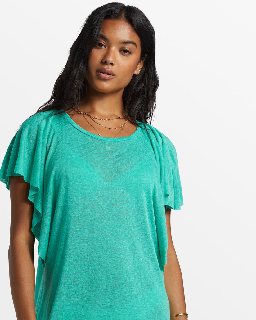 Out For Waves Cover-Up Dress - Tropical Green