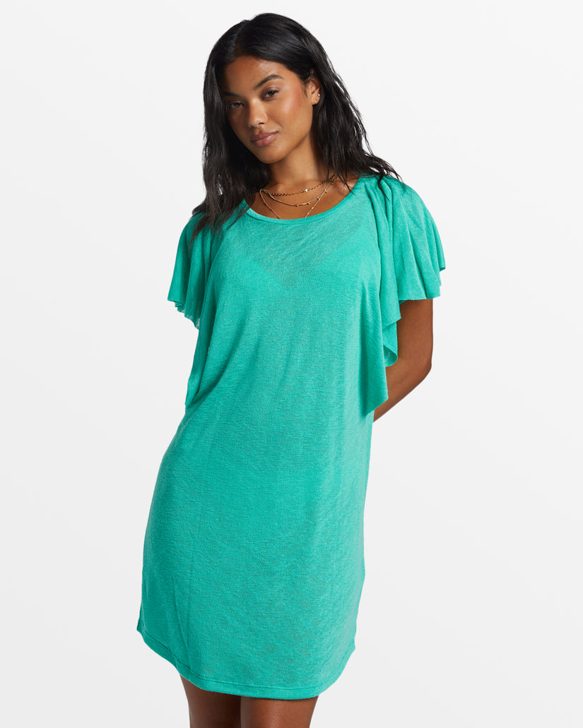 Out For Waves Cover-Up Dress - Tropical Green