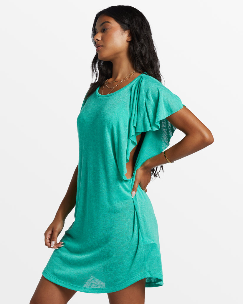 Out For Waves Cover-Up Dress - Tropical Green