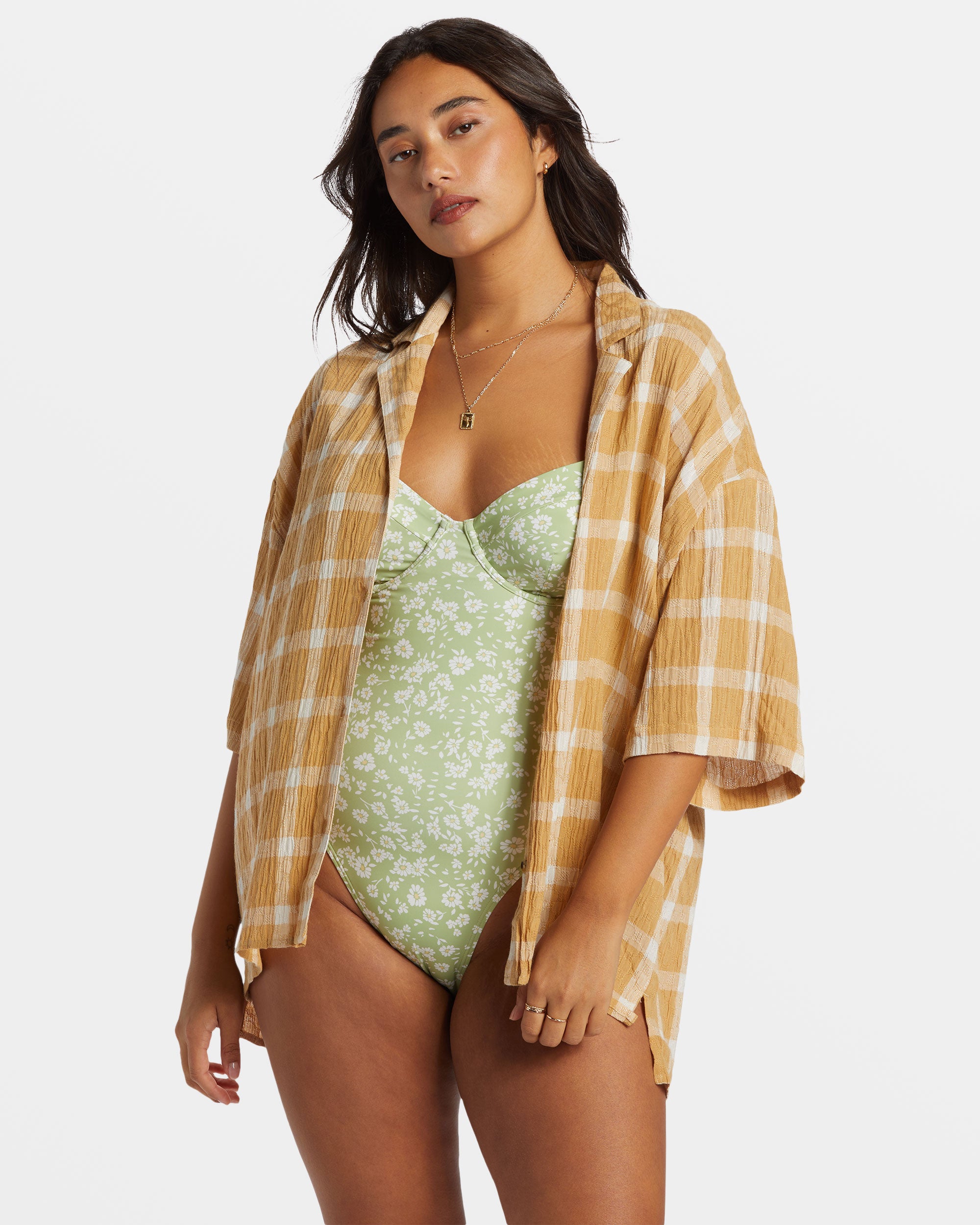 Billabong To The Sea Oversized cheapest Button Down Top