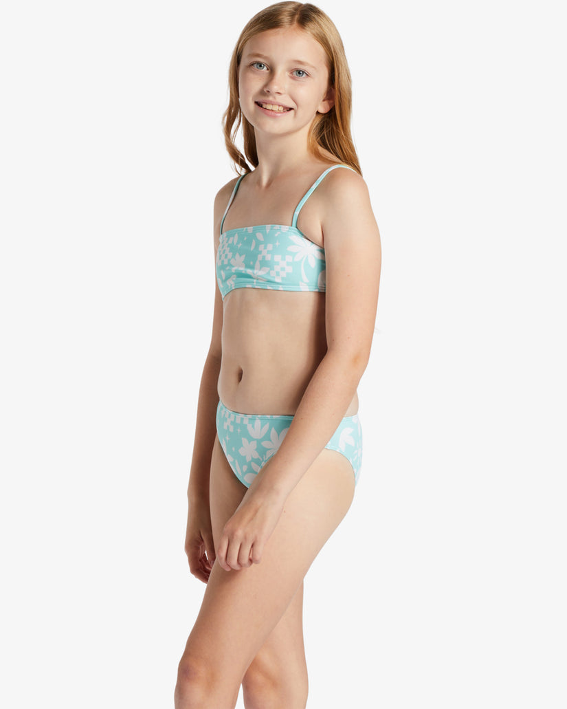 Girls Catch A Wave Two Piece Tank Bikini Set - Mint Chip