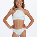 Girls Sweet Tropic High Neck Set Bikini Set - Sweet Mint