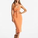 Sunset Kiss Midi Dress - Orange Kiss