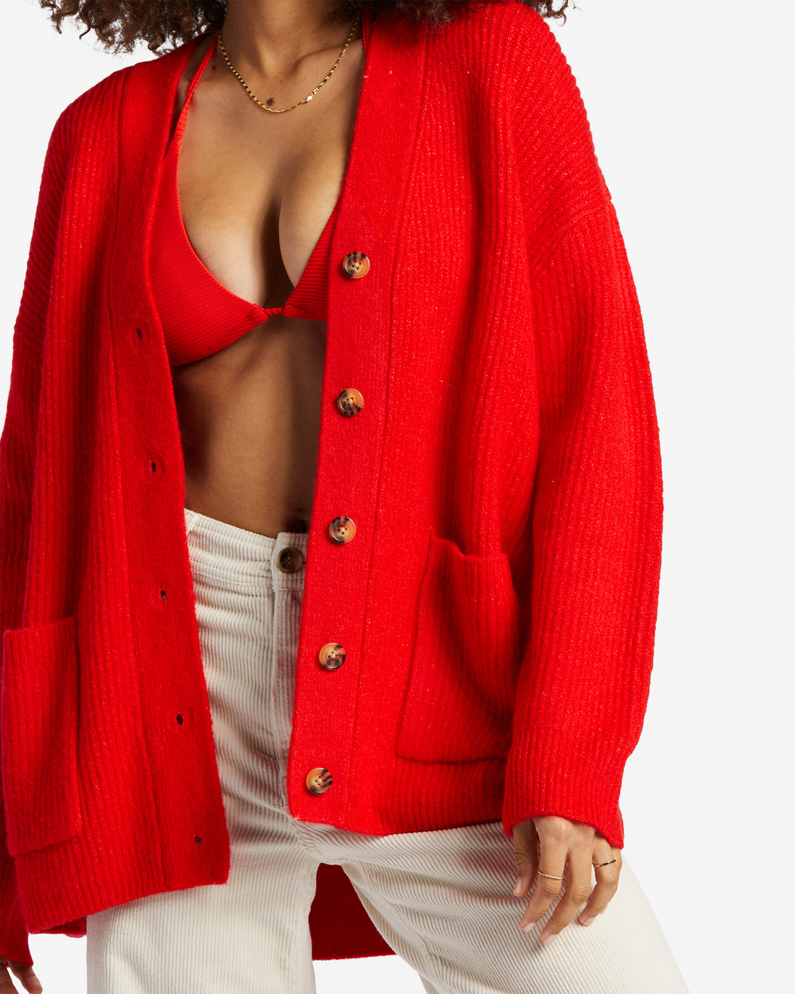 Red Womens Cardigan on sale