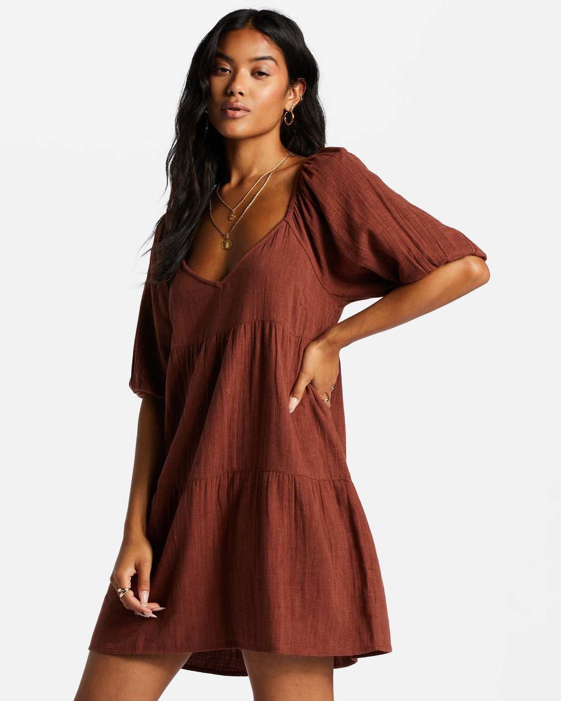 V Neck Babydoll Dress