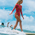 Sunny Coast Long Sleeve Upf 50 One-Piece Swimsuit - Multi