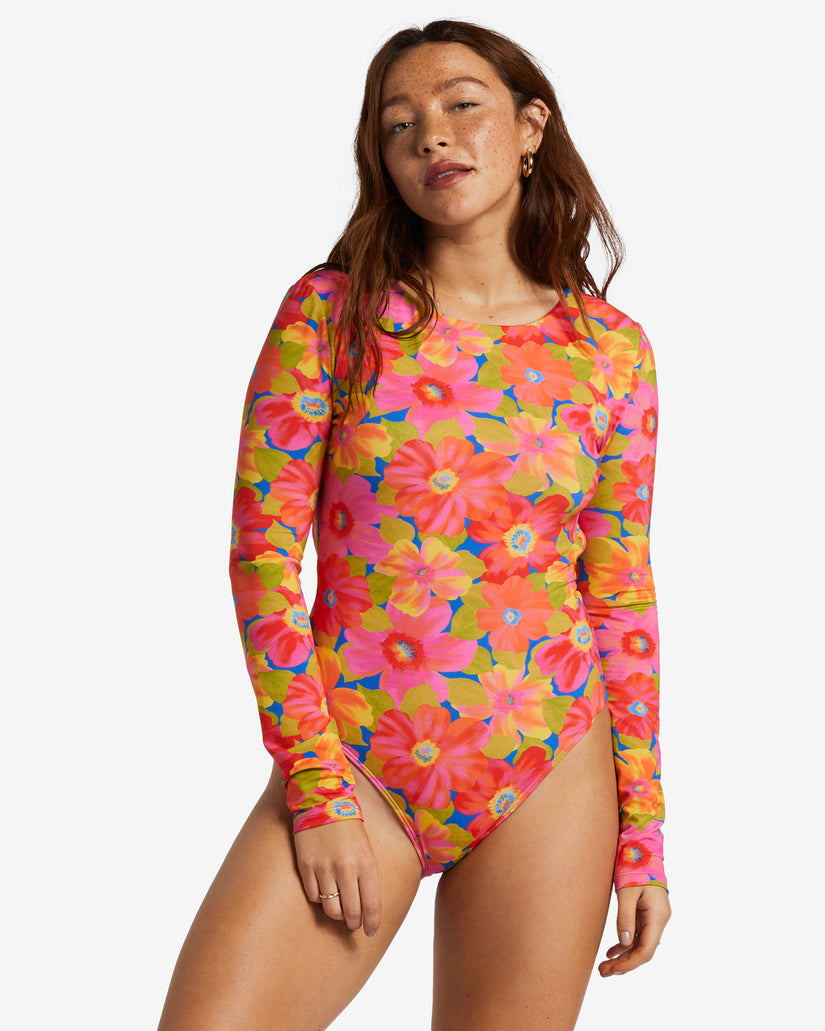 Sunny Coast Long Sleeve Upf 50 One-Piece Swimsuit - Multi