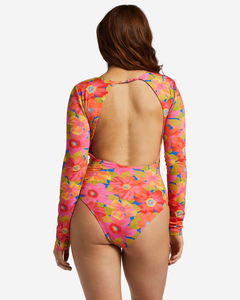 Sunny Coast Long Sleeve Upf 50 One-Piece Swimsuit - Multi