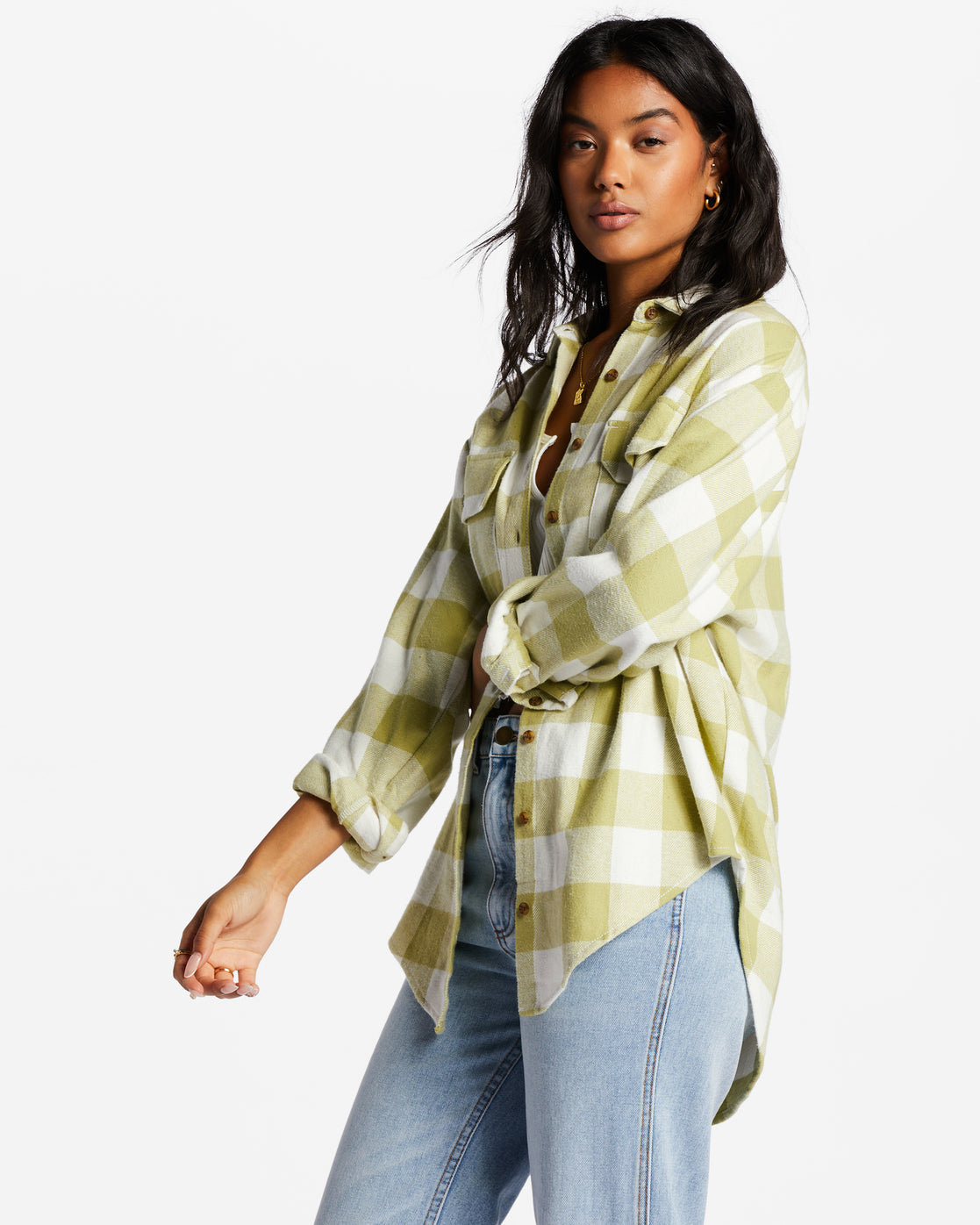 So Stoked Long Sleeve Flannel Shirt - Willow