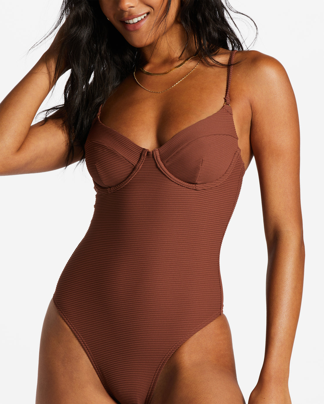 Tanlines One Piece Swimsuit Mocha