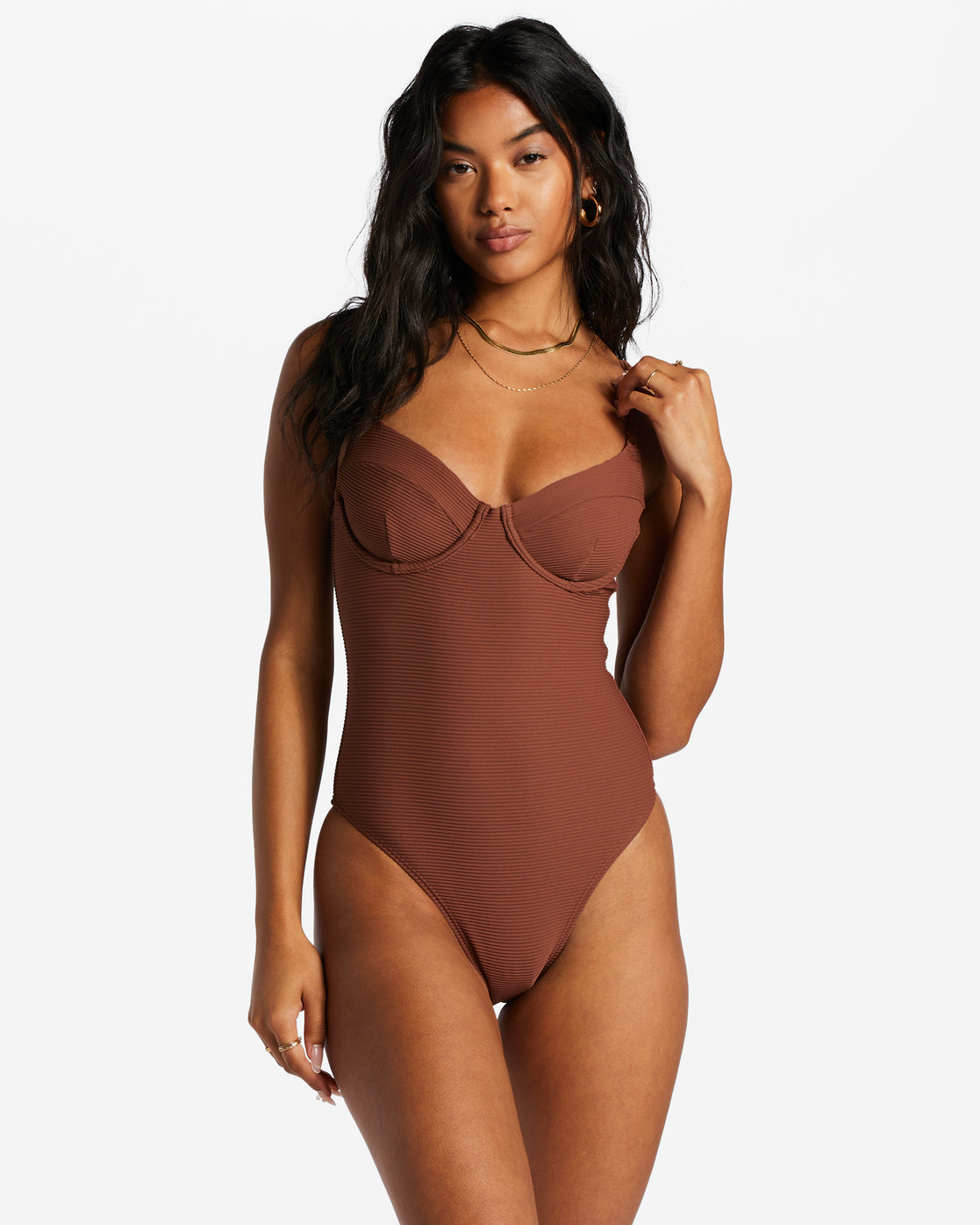 Tanlines One Piece Swimsuit Mocha