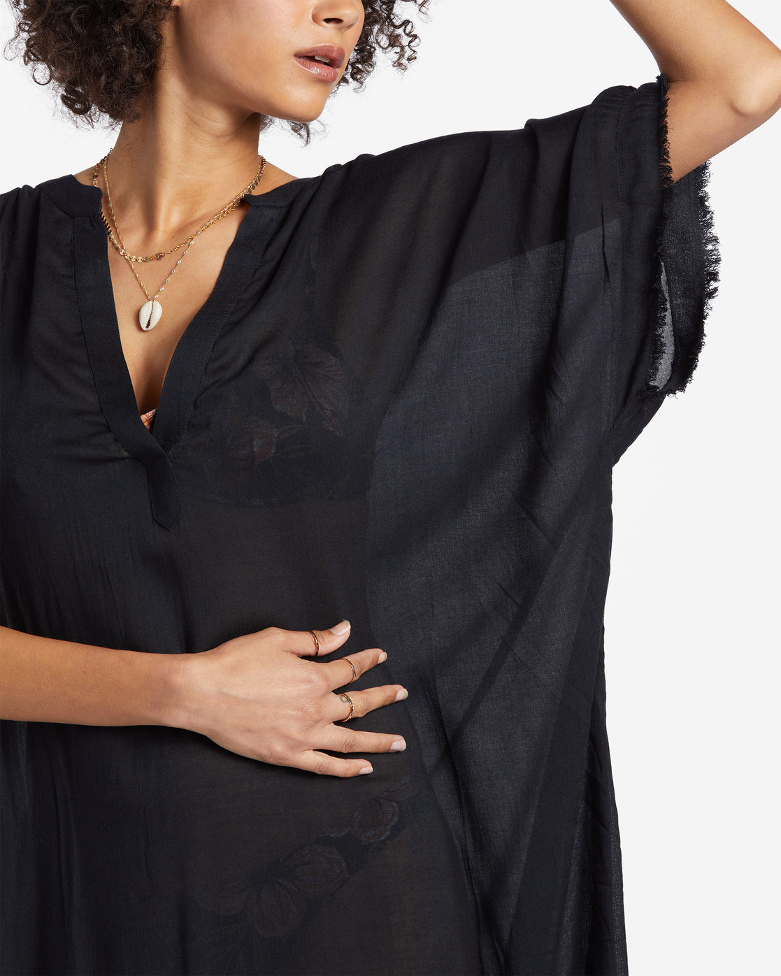 Found Love Midi Beach Cover Up Black Pebble