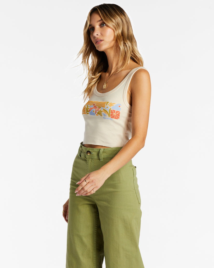 Let Love Grow Tank Top - Antique White