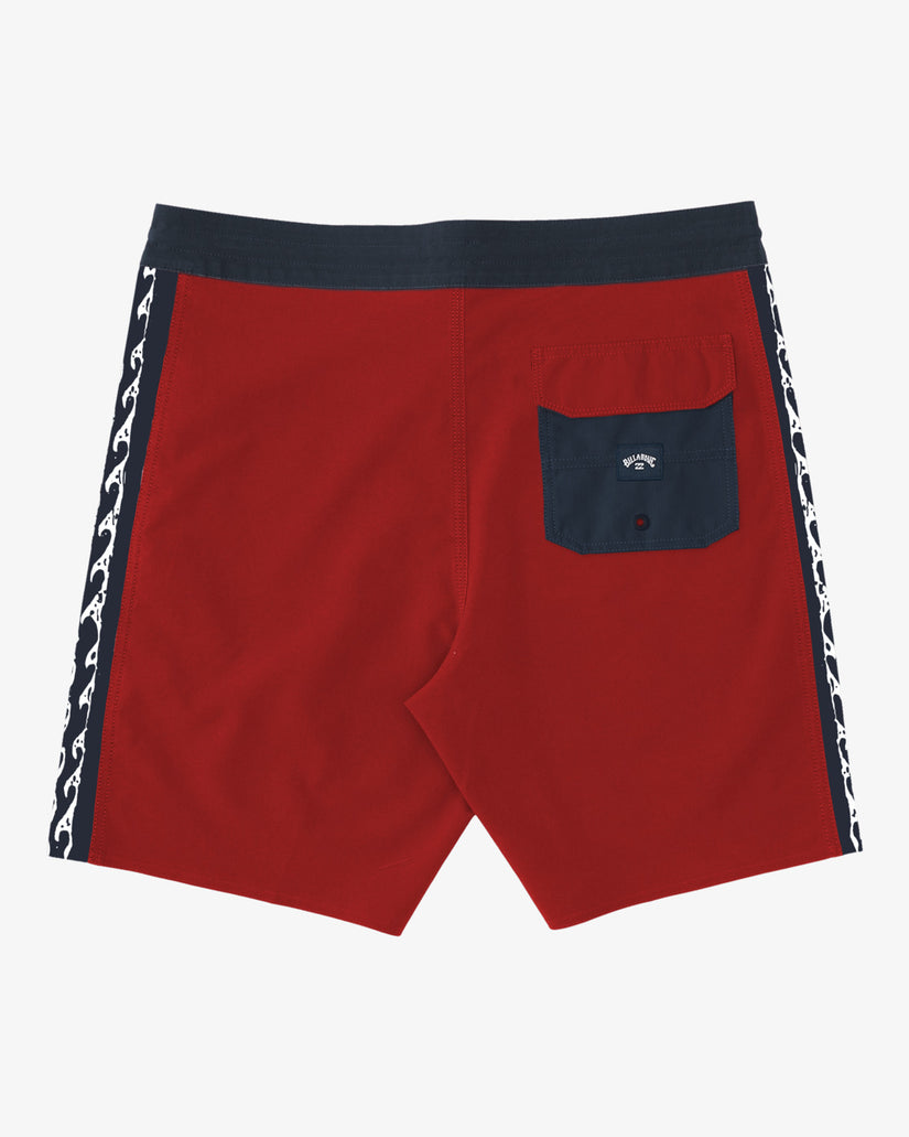 D Bah Lo Tide 18" Boardshorts - Red