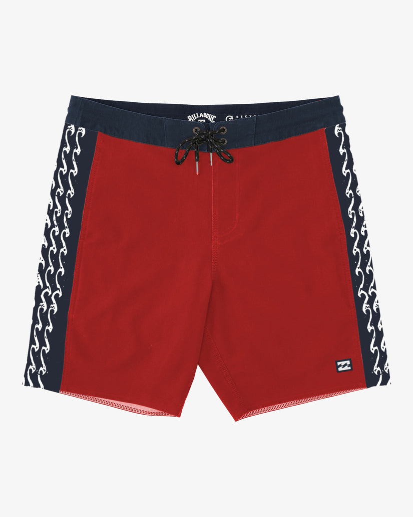 D Bah Lo Tide 18" Boardshorts - Red