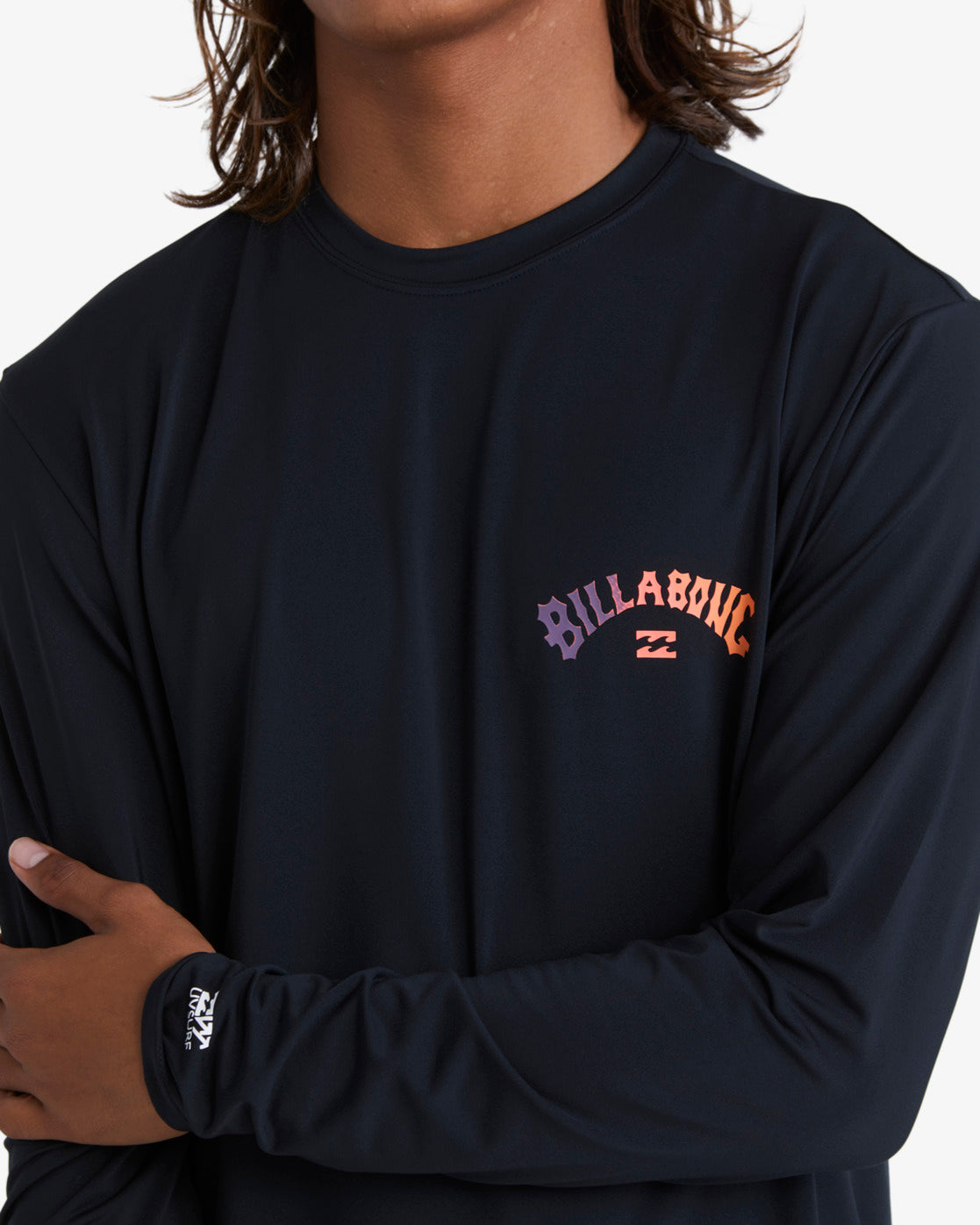 Arch Fill Loose Fit Long Sleeve Surf Tee - Black