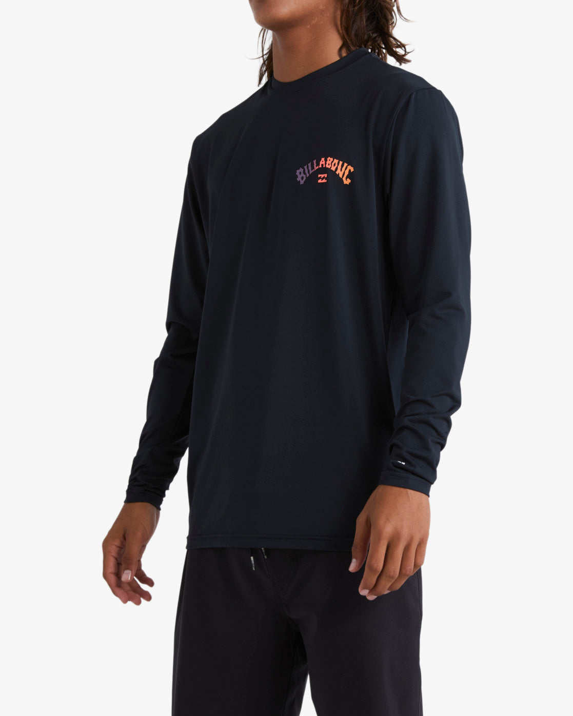 Arch Fill Loose Fit Long Sleeve Surf Tee - Black