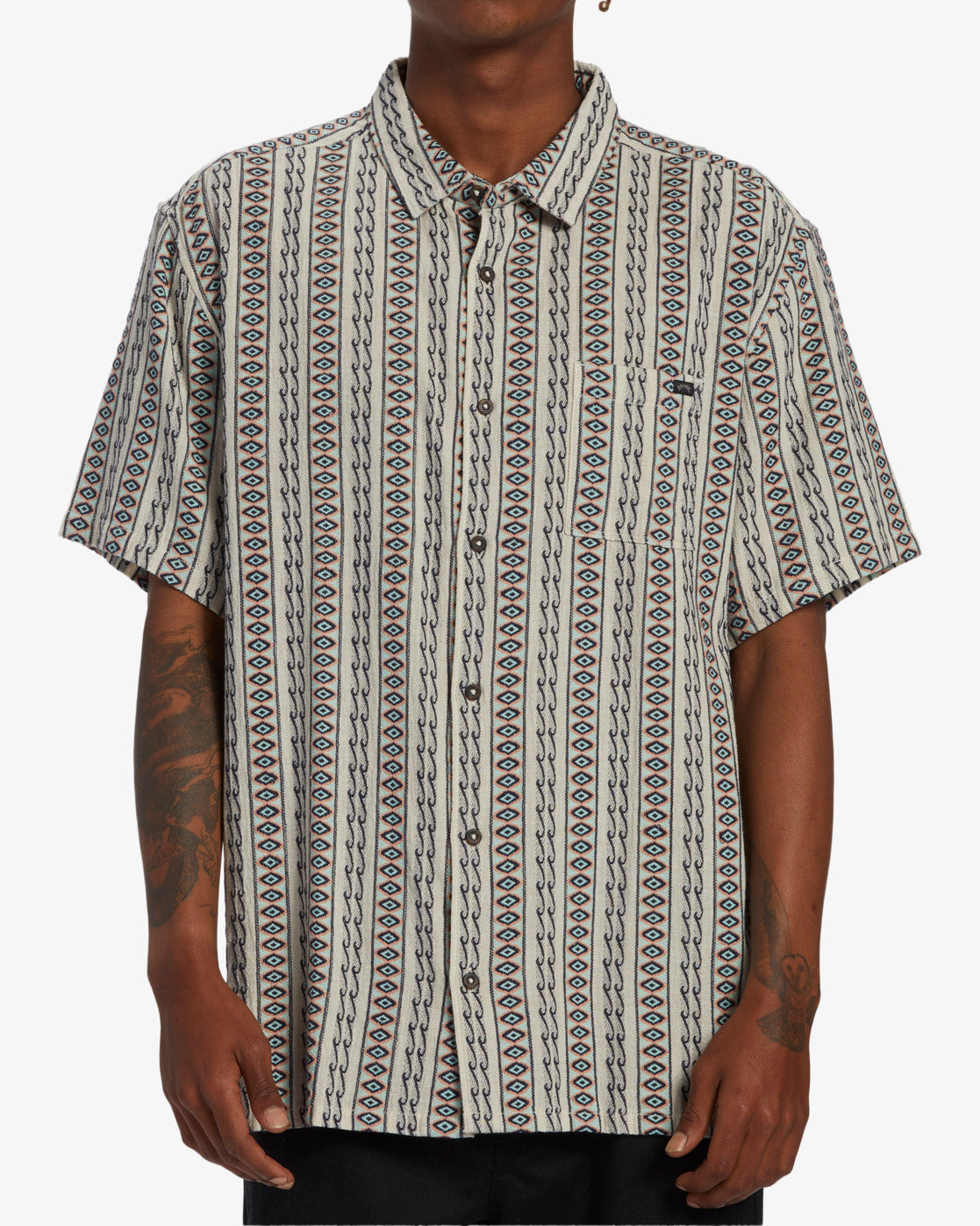 Sundays Jacquard Short Sleeve Shirt - Oat | Billabong