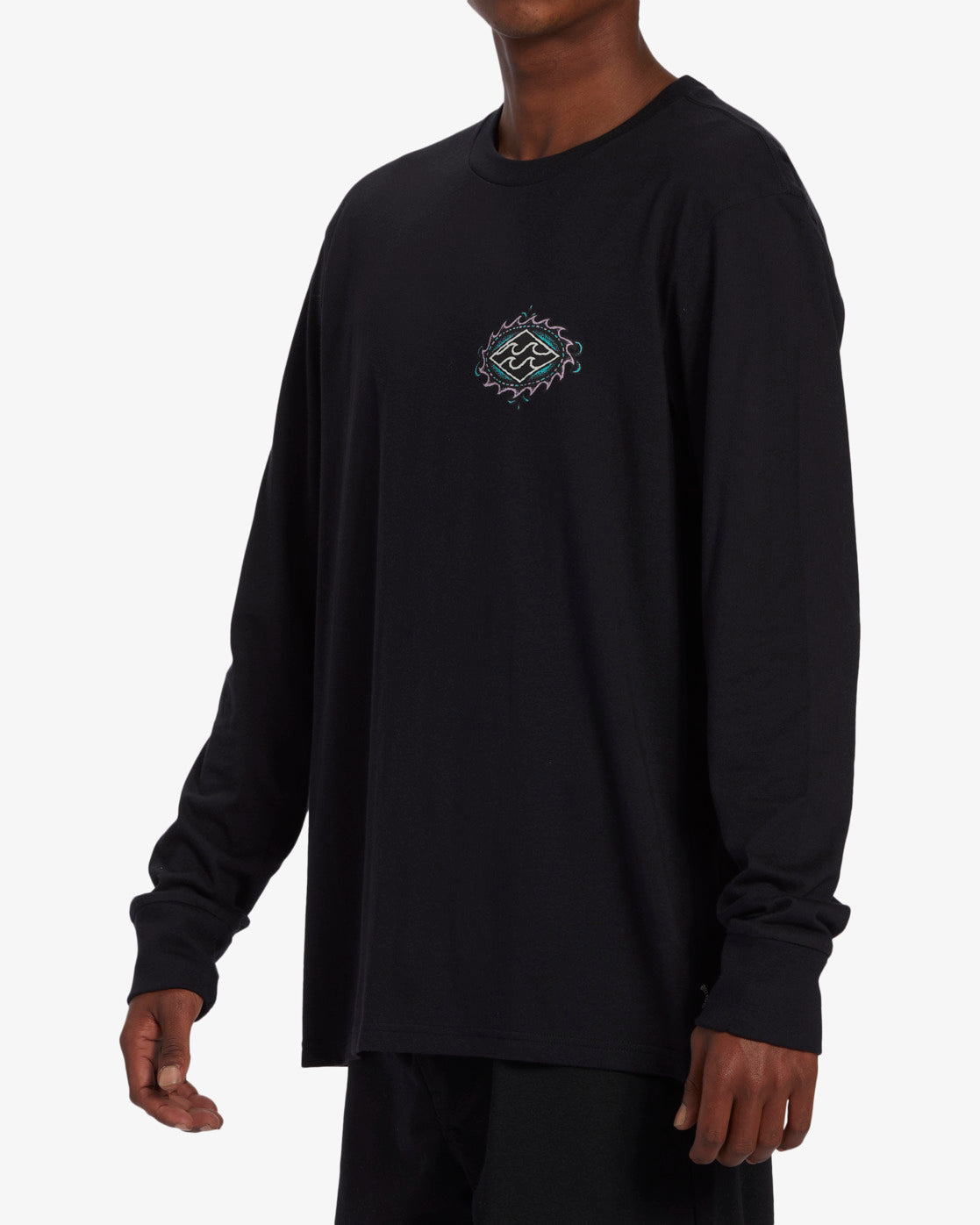 Crayon Wave Long Sleeve T-Shirt - Black