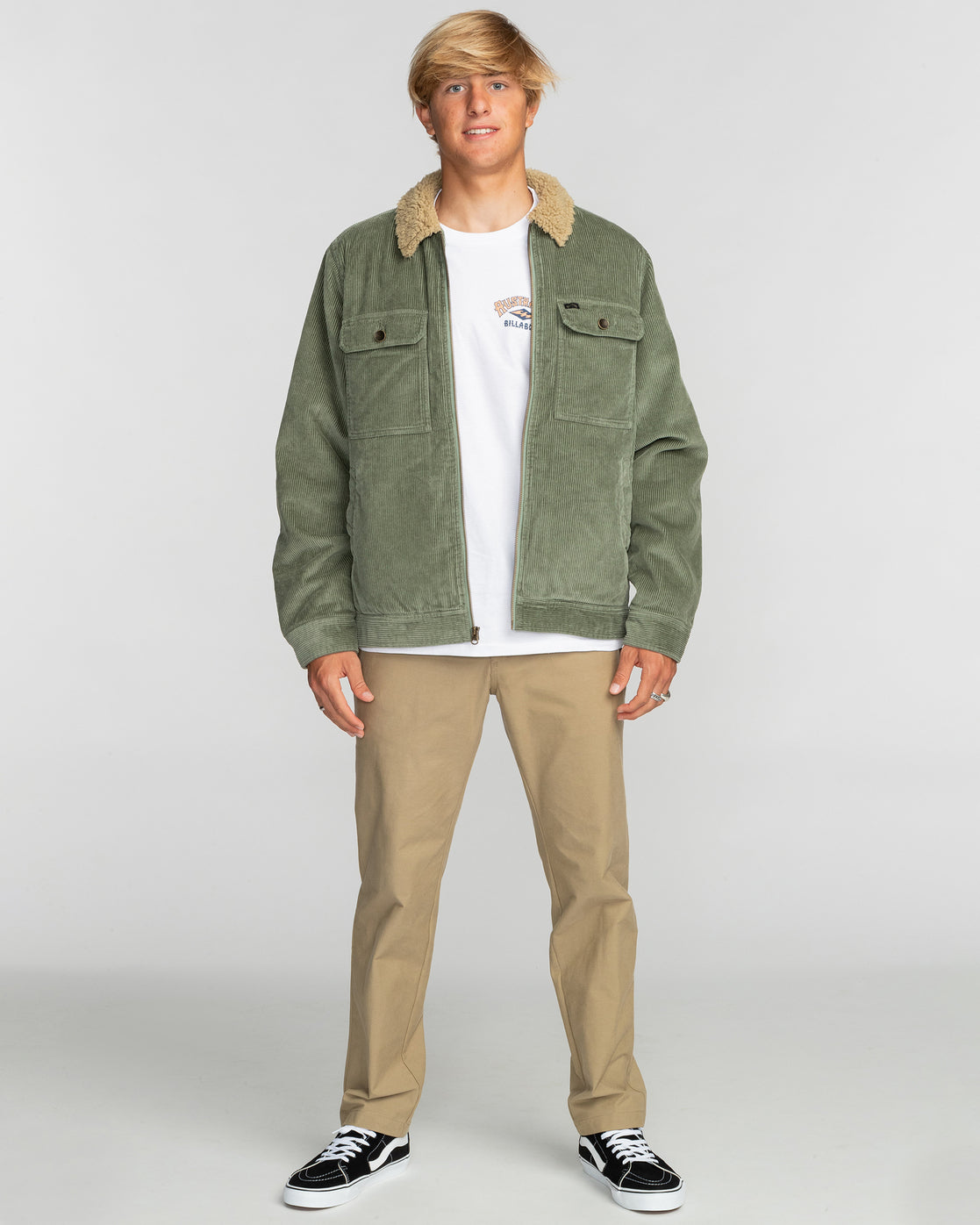 Barlow Cord Sherpa Lined Jacket - Sage – Billabong.com