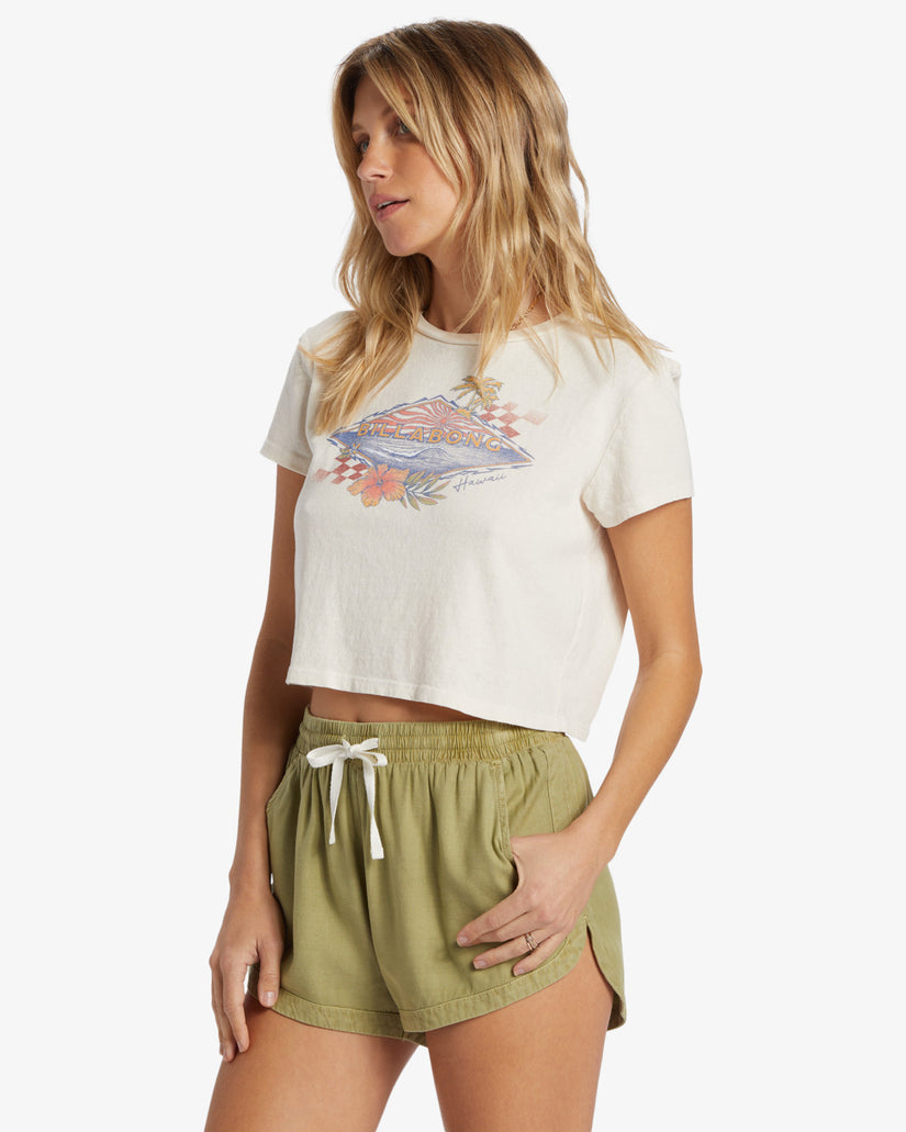 Road Trippin Elastic Waist Shorts - Avocado