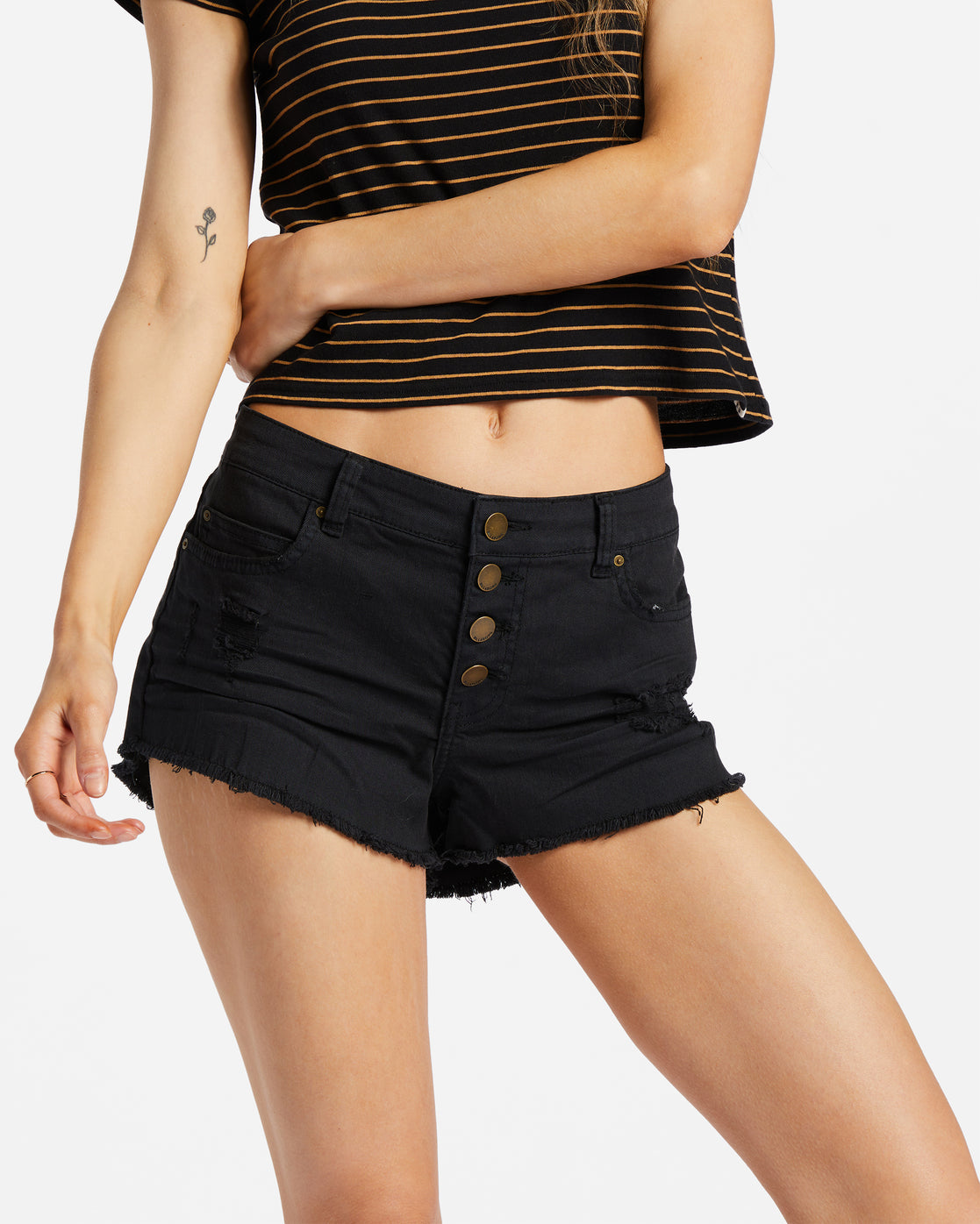 Buy MISS CHASE Solid Relaxed Fit High Rise Stretchable Denim Shorts |  Shoppers Stop